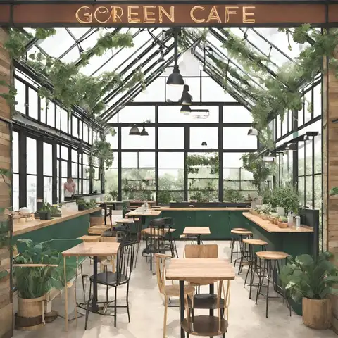 People Building Greenhouse Cafe