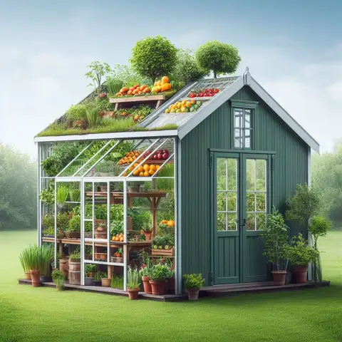 Combined Greenhouse Shed Plans