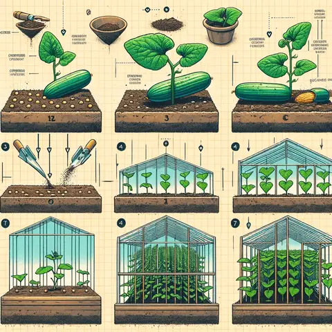 Cucumber growing in greenhouses The step by step process of planting cucumber seeds in a greenhouse
