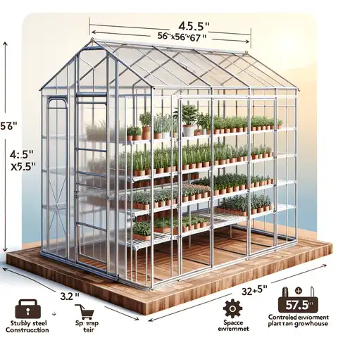 2. Best Choice Products 3 Tier 12 Shelf Greenhouse which is a portable greenhouse measuring 57.5x56x76 inches Best Portable Greenhouses for Your Garden