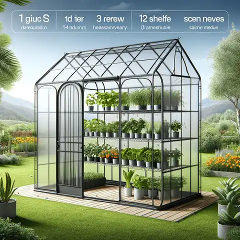 6. the 'Ohuhu Walk in Greenhouse with Screen Windows', a portable greenhouse with screen windows and 3 tiers with 12 shelves for Best Portable Greenhouses for Your Garden