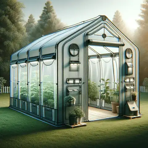8. the 'OUTFINE Portable Greenhouse 8'x12'', a large, portable greenhouse with roll up zipper doors and 4 side windows, ideal for indoor Best Portable Greenhouses for Your Garden