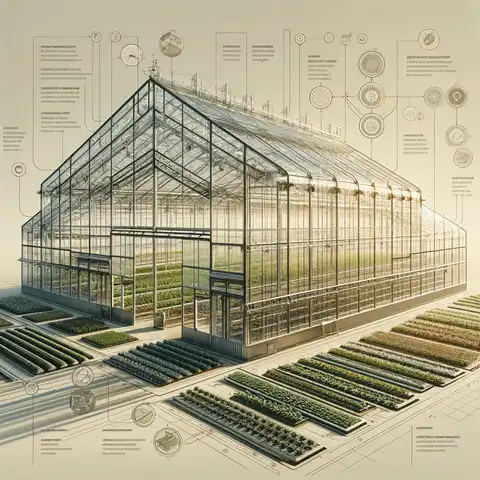 Hybrid greenhouse with a focus on its structural design and materials